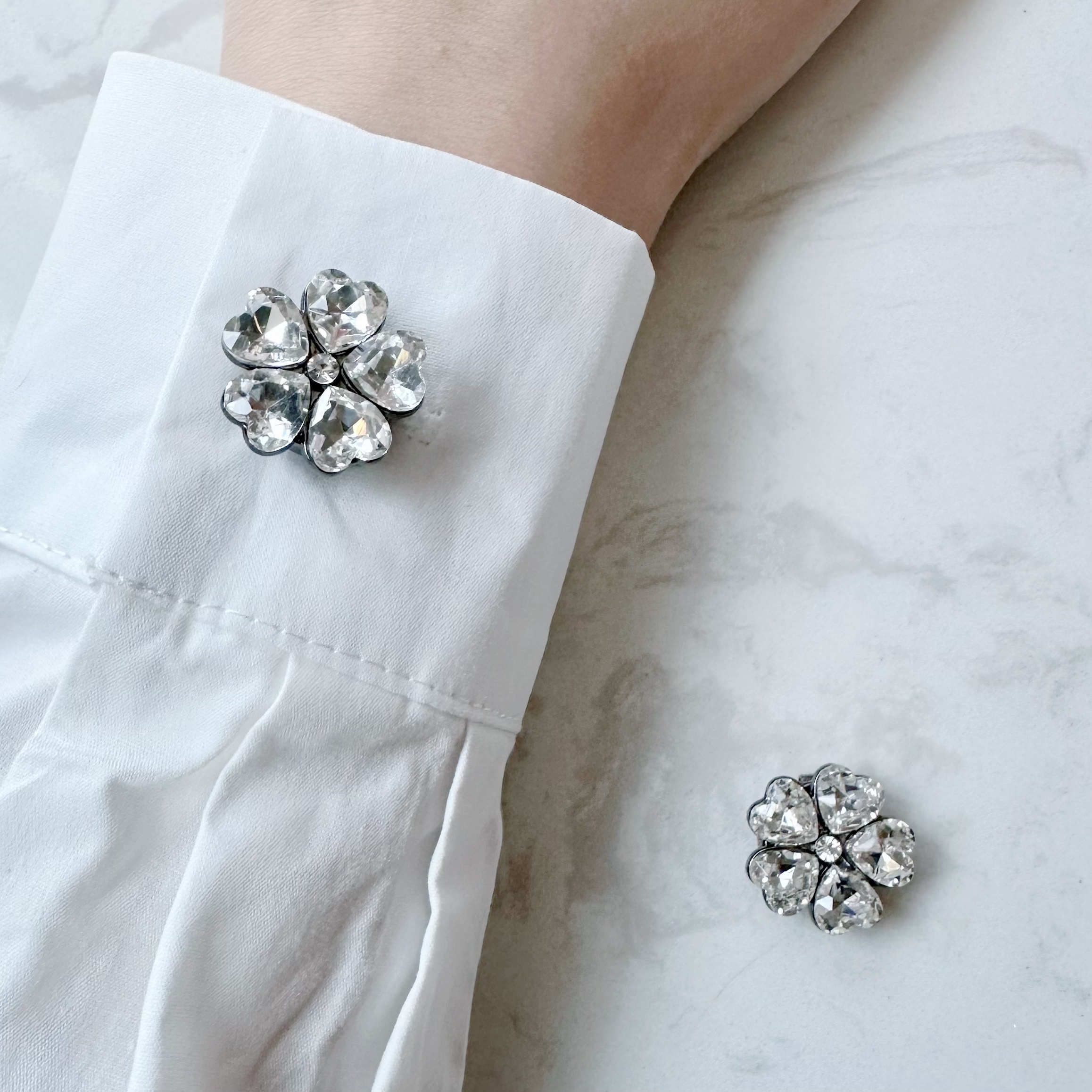 Second image of 2pcs rhinestone flower