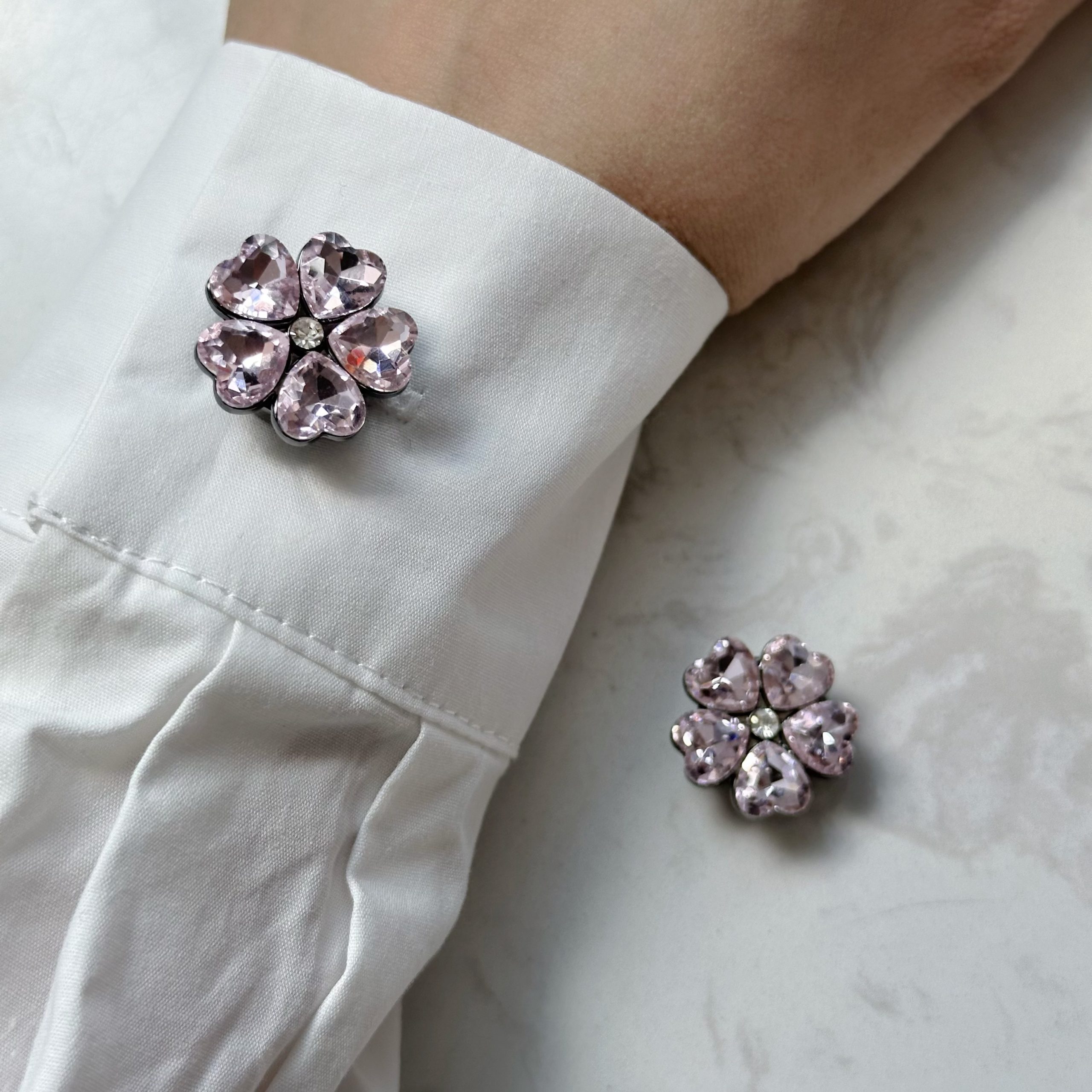 2pcs rhinestone flower