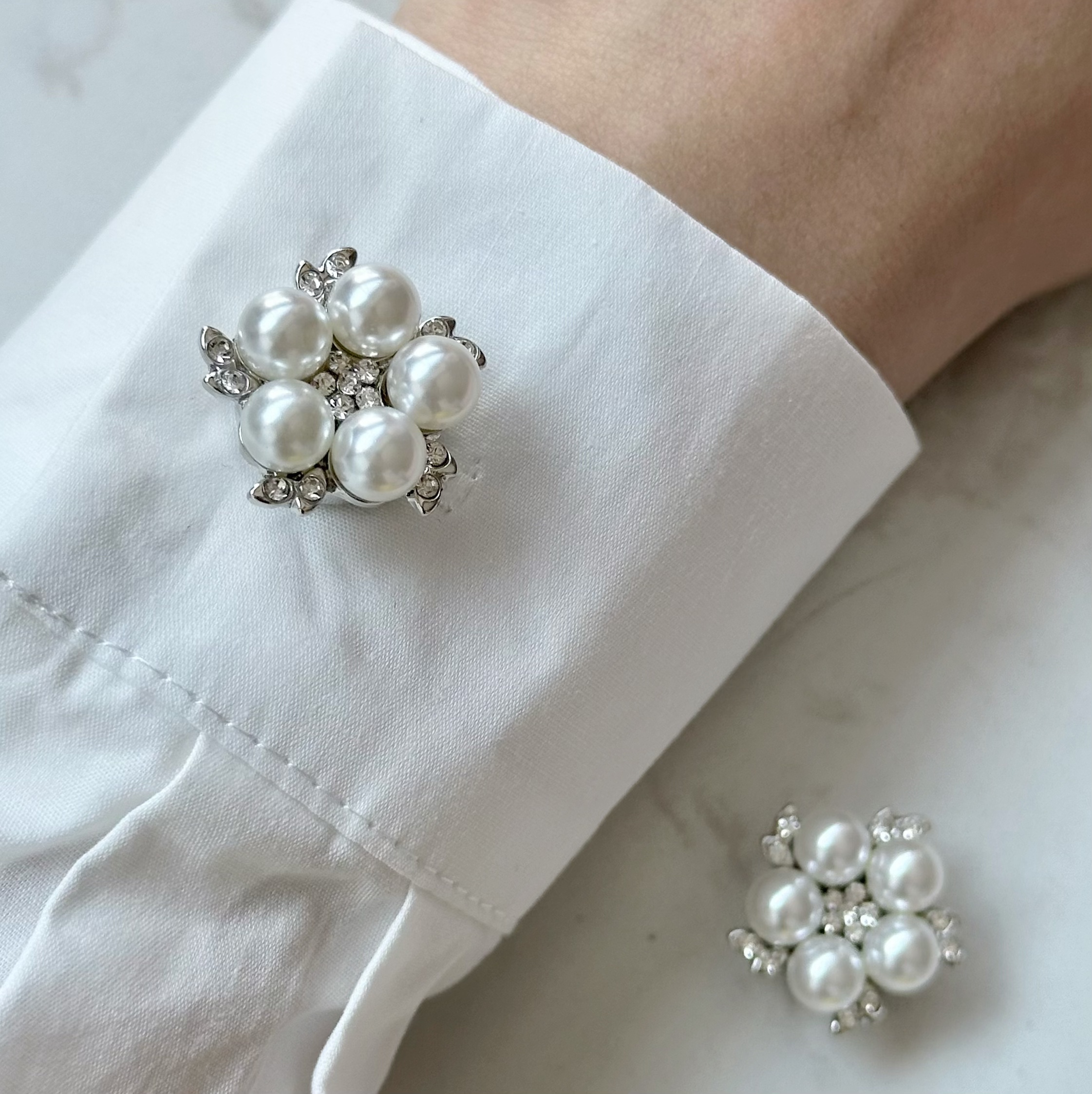 2pcs flowers cufflinks 、button covers