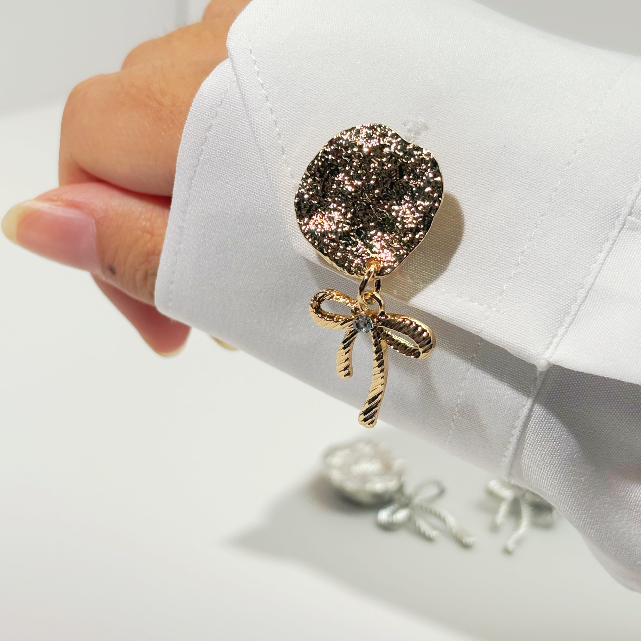 Seconda immagine di 2Pcs Shirt Buttons, Women's Exquisite Cufflinks, Men's Elegant Shirt Decorative Buttons, Full Copper Base, Crafts Decorative Buttons, Fancy Accessories, Business Daily Party Wedding Gifts, Exquisite Crafts